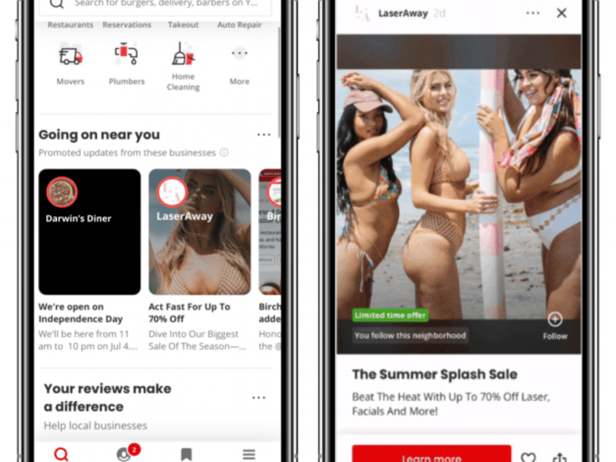 Yelp introduces video and image Spotlight Ads on their homescreen