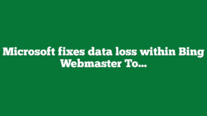 Microsoft fixes data loss within Bing Webmaster Tools API