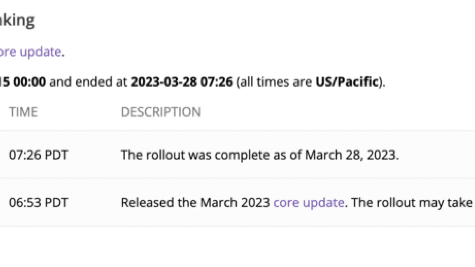 Google March 2023 broad core update done rolling out