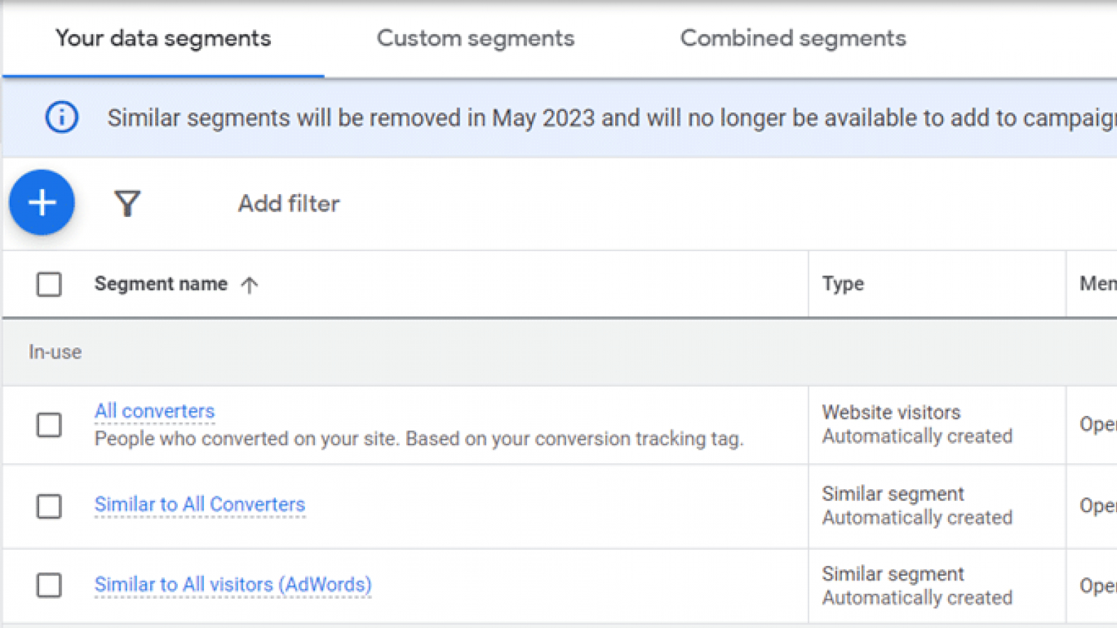 How to transition away from Google Ads similar audience segments