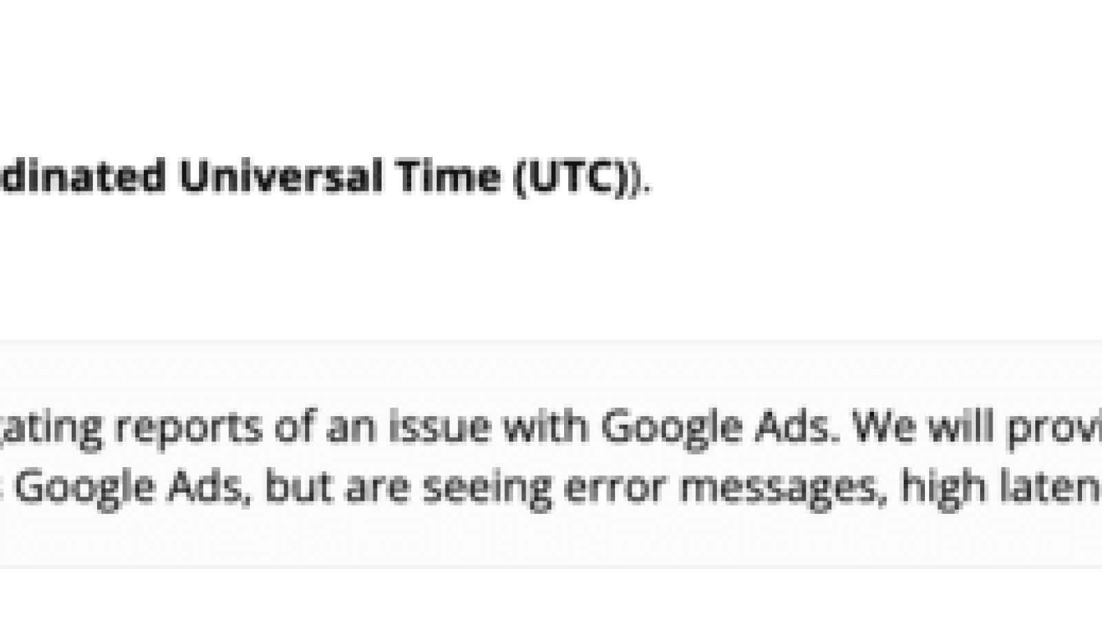 Google Ads errors and issues reported