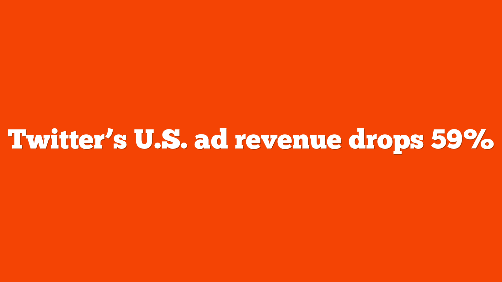 Twitters US ad revenue drops 59
