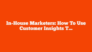 In-House Marketers: How To Use Customer Insights To Boost Sales Now From AI Search via @sejournal, @brentcsutoras